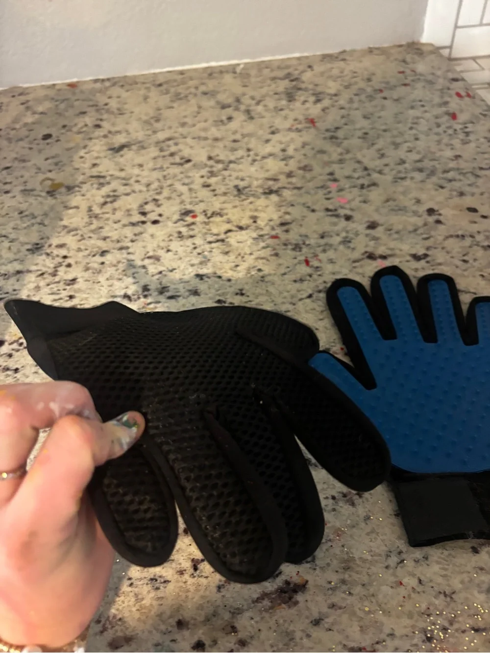 Blue Grooming Glove for pets
